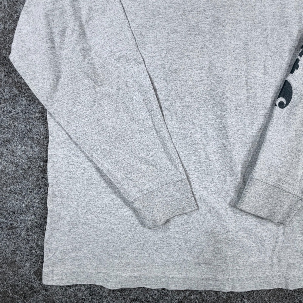 Carhartt Dearborn Long Sleeve T-Shirt Mens L Heather Gray Logo Original Fit - Picture 4 of 16